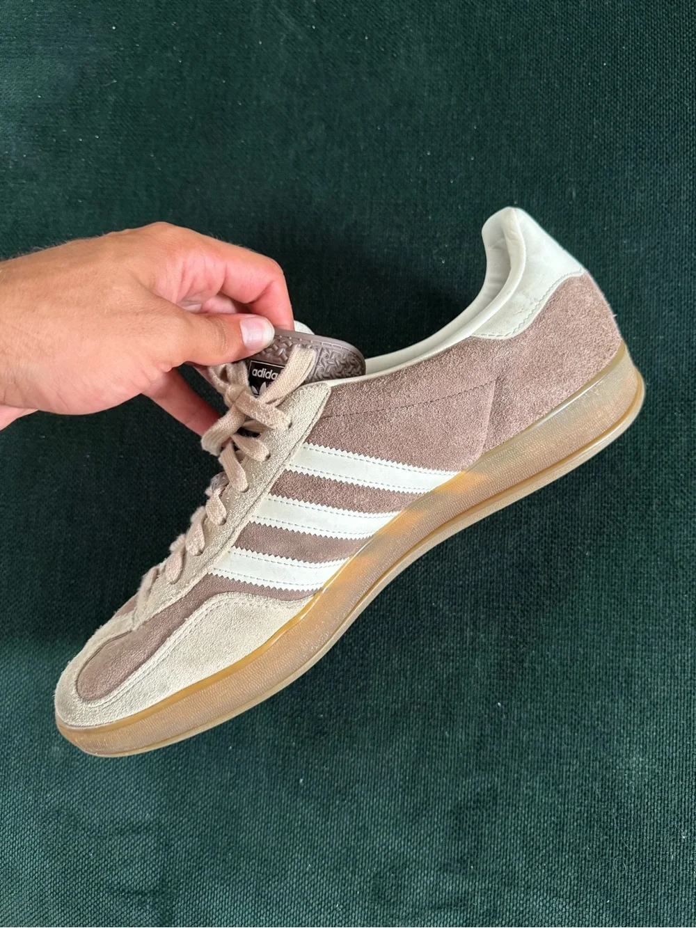 adidas Men’s Gazelle Suede Sneakers in Light Brown/Beige